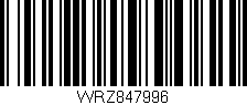 Código de barras (EAN, GTIN, SKU, ISBN): 'WRZ847996'