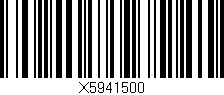Código de barras (EAN, GTIN, SKU, ISBN): 'X5941500'