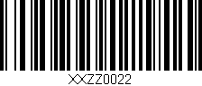 Código de barras (EAN, GTIN, SKU, ISBN): 'XXZZ0022'