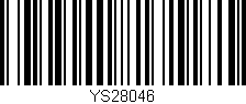 Código de barras (EAN, GTIN, SKU, ISBN): 'YS28046'