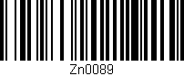 Código de barras (EAN, GTIN, SKU, ISBN): 'Zn0089'