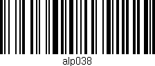 Código de barras (EAN, GTIN, SKU, ISBN): 'alp038'