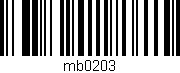 Código de barras (EAN, GTIN, SKU, ISBN): 'mb0203'