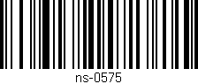 Código de barras (EAN, GTIN, SKU, ISBN): 'ns-0575'