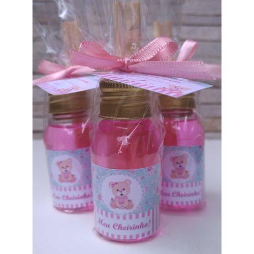 30 Kit Aromatizadores Lembrancinhas de Maternidade / Chá de Bebê Ursa Floral Rosa