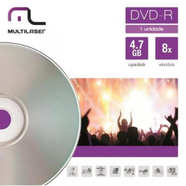 10 Mídia DVD-R 4.7 GB 8X Multilaser DV018