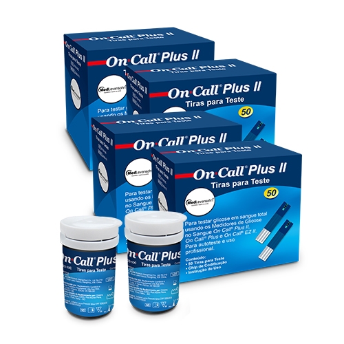 200 Tiras para Medição de Glicose - On Call Plus II