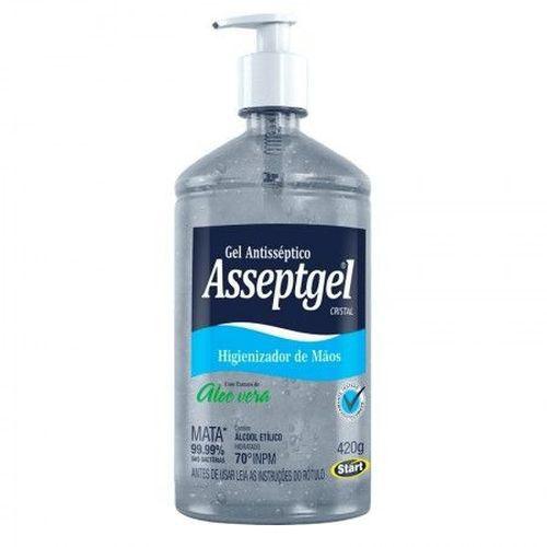 06 X Alcool Gel Anti-séptico Higienizador de Mãos 420g - Asseptgel