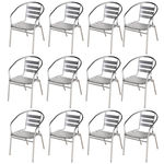 12 Cadeiras Poltrona em Alumínio para Jardim/áreas Externas - Mor
