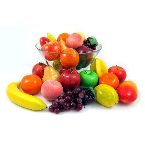 13 Frutas Artificiais Variadas de Isopor com Uvas - para Fruteiras e Enfeite de Cozinha