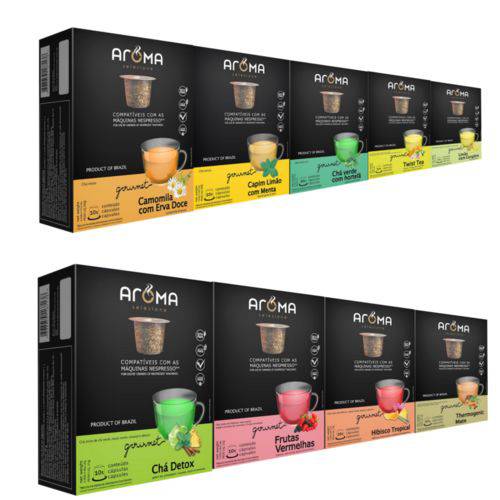 120 Cápsulas para Nespresso Kit Degustação Chá - Aroma Selezione