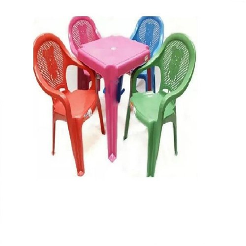 3 Conj. Mesa Rosa 4 Cadeiras Infantil Colorida Antares