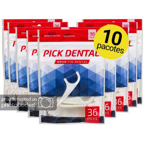 10 Fio Dental Pick Super Floss com Haste Palito Cabo Fita Kids ( 360 Picks )