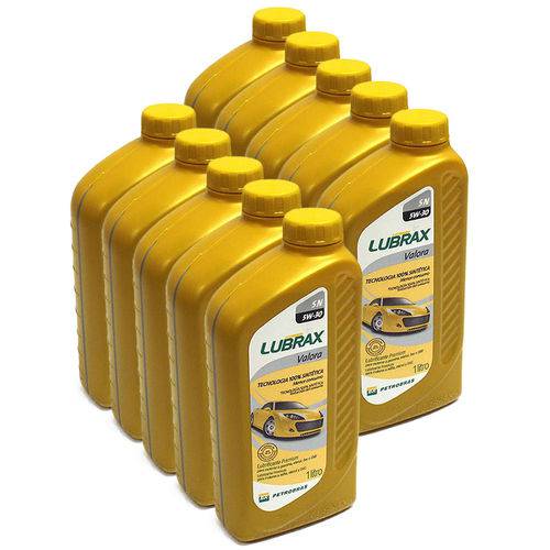 10 Litros de Oleo de Motor 5w30 Sn 100% Sintetico Lubrax BR Valora Kit518