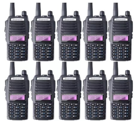 10 Rádio Ht Comunicado Baofeng Dual Band Uv-82 Rádio Fm Fone