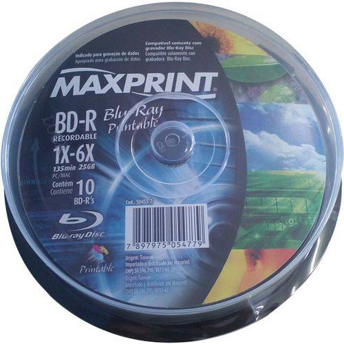 Tudo sobre '10 Un Blu Ray Maxprint 50 Gb Printable'