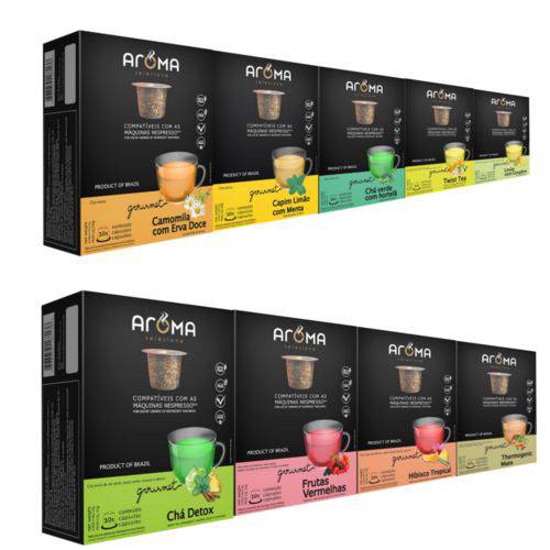100 Cápsulas para Nespresso Kit Degustação Chá - Aroma Selezione
