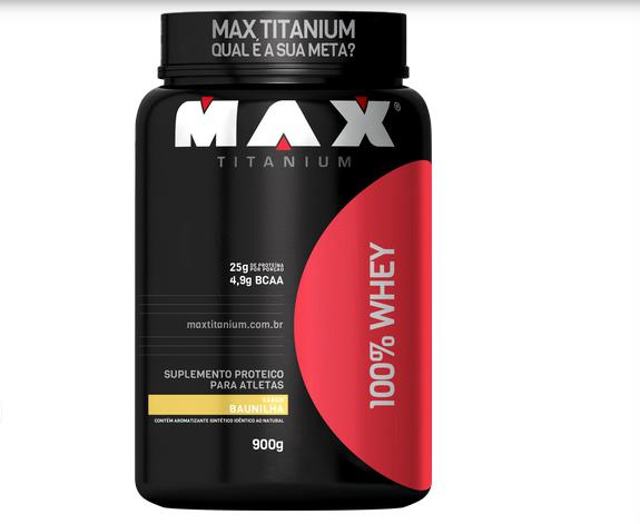 100% Whey 900g - Baunilha - Max Titanium