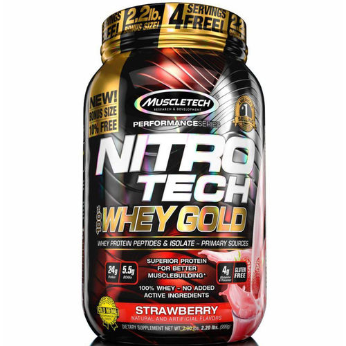 100% Whey Gold Morango 999g - Muscletech