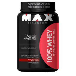 100% Whey Protein Max Titanium - 900g - Morango