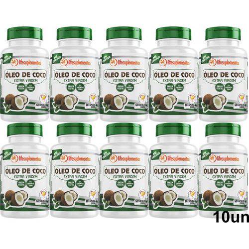 10un Oleo de Coco Extra Virgem Emagrecedor 60 Cápsulas 1000mg Lifesuplementos