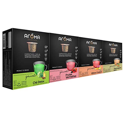 100 Cápsulas para Nespresso - Kit Chá Termogênico - Cápsula Aroma