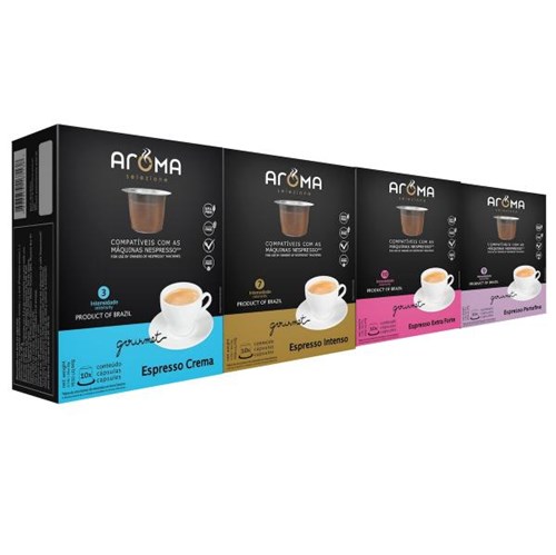 100 Cápsulas para Nespresso Compatíveis - Kit Degustação Café - Aroma Selezione