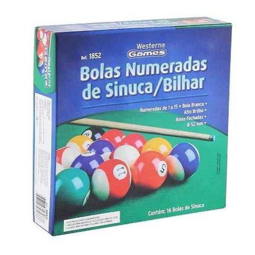 16 Bolas Numeradas de Sinuca Snooker Bilhar Western 0338