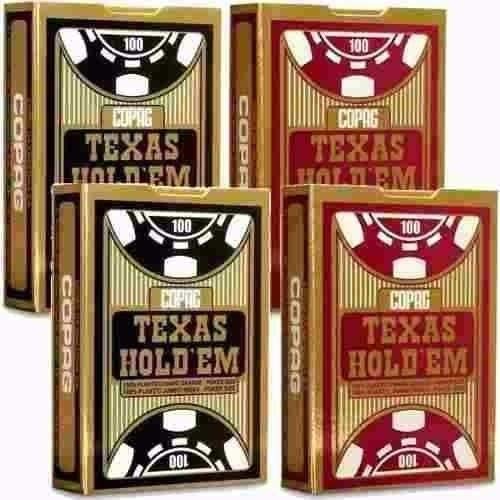 4 Baralhos Copag Texas Holdem 100% Plástico (2 PARES) - Preto e Vermelho
