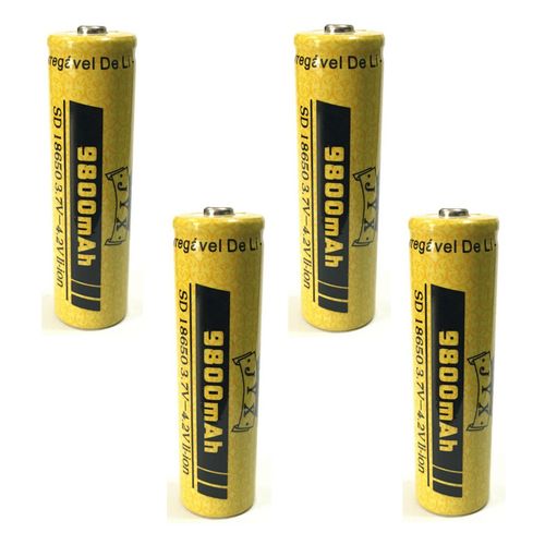4 Bateria Recarregável JYX 18650 3,7v- 4,2v 9800 MAh