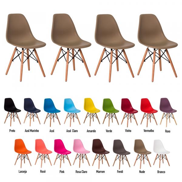 4 Cadeiras Eiffel Eames DSW Várias Coress - Waw Design