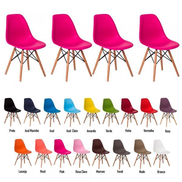 4 Cadeiras Eiffel Eames DSW Várias Coress - Waw Design