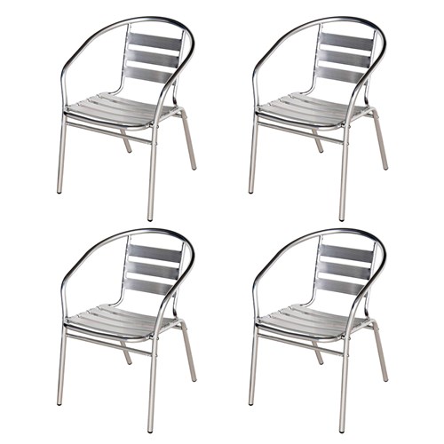 4 Cadeiras Poltrona em Alumínio para Jardim Áreas Externas - MOR