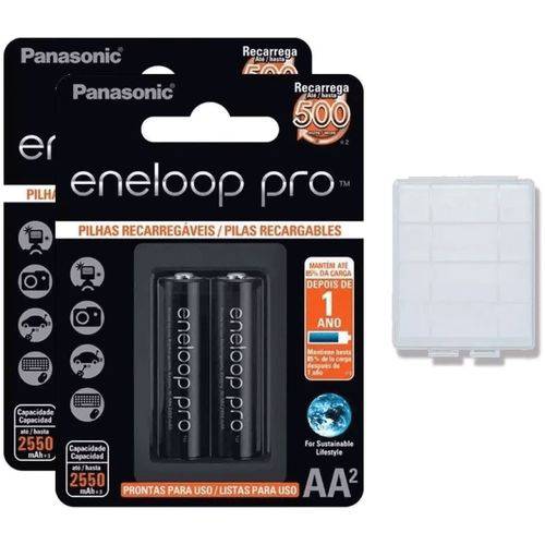 Tudo sobre '4 Pilhas AA Recarregáveis Panasonic Eneloop Pro (2 Cartelas C/2 Pilhas Cada)'