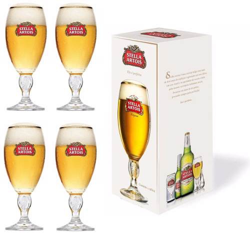 4 Taças Copos Stella Artois - Embalagem Individual - Ambev