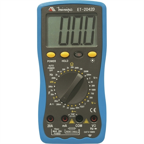4207 Multímetro Digital Temperatura Data Hold Et-2042d Minipa