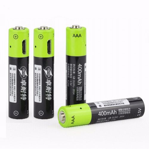 2 / 4pcs Znter S17 1.5 V 400 Mah Usb Recarregável Série Aaa Lipo Polímero Baterias