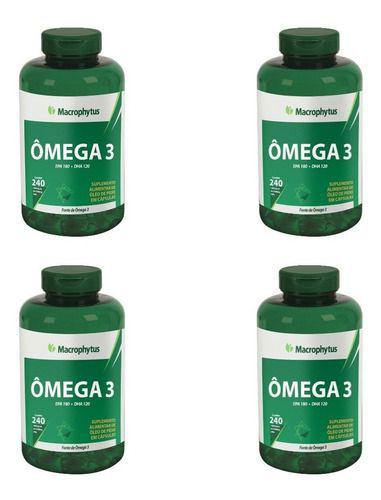 4x Omega 3 - Óleo de Peixe 1000mg 240cps Cada Macrophytus