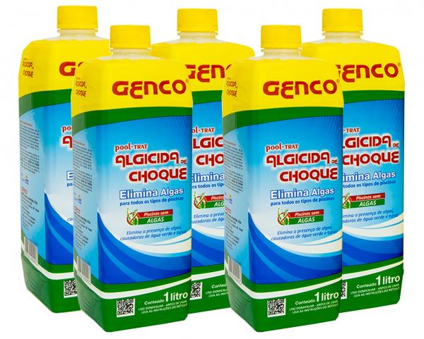 5 Algicidas de Choque Eliminador de Algas 1l Genco Piscina