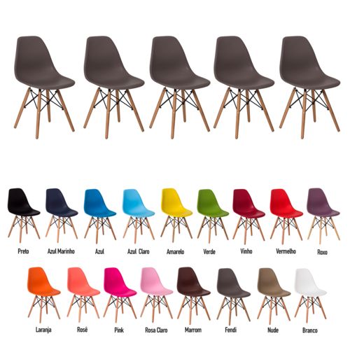 5 Cadeiras Eiffel Eames Dsw Várias Cores - (fendi)