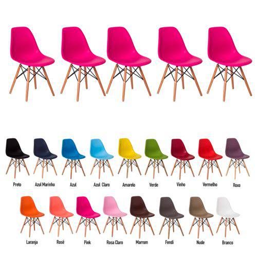 Tudo sobre '5 Cadeiras Eiffel Eames Dsw Várias Cores - (pink)'
