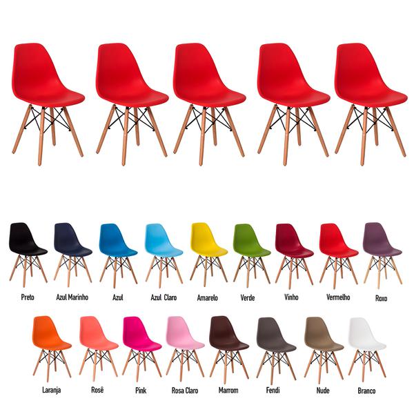 5 Cadeiras Eiffel Eames DSW Várias Cores - Waw Design