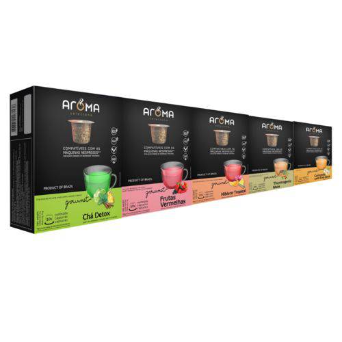 50 Cápsulas para Nespresso Kit Degustação Chá - Aroma Selezione