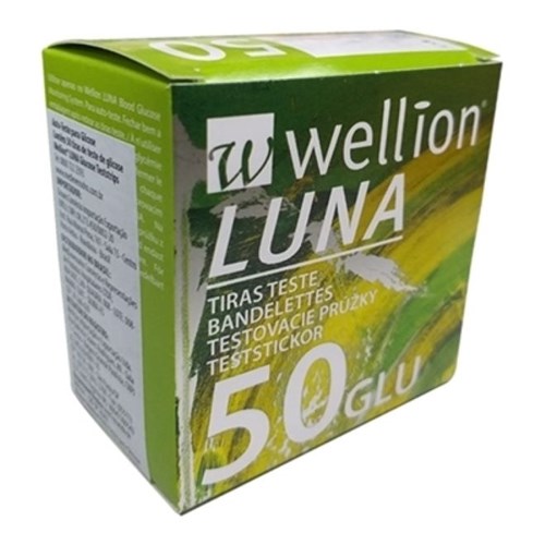 50 Tiras para Medição de Glicose Luna - Wellion