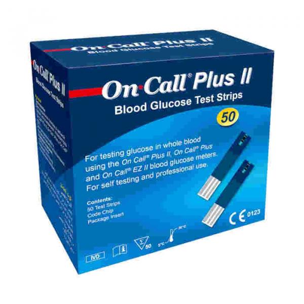 100 Tiras para Medição de Glicose - On Call Plus 2