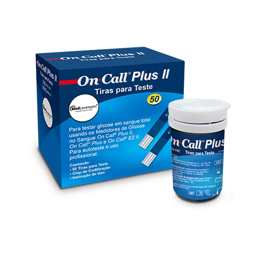 50 Tiras para Medição de Glicose - On Call Plus II