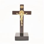 2526 - Crucifixo De Mesa Com São Bento 8,5 Cm