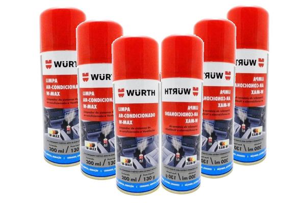 6 Higienizadores Limpa Ar Condicionado W-MAX WURTH 200 ML