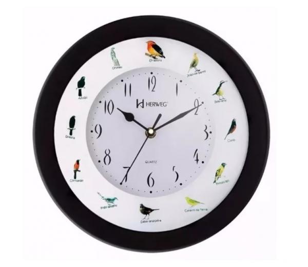 6370 Relógio Parede Canto de Pássaros Brasileiros Herweg