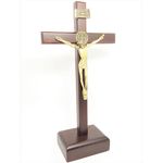 6970 - Crucifixo De Mesa São Bento 26 Cm